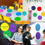 32tk PVC Kuivad Kustutatavad T&auml;pid - Korduvkasutatavad & Liimitavad Tahvlimarker Kleebised Klassiruumi, Kontorisse ja Koolile - Seina & Laua Asukoham&auml;rgid, 15.24cm &Uuml;mmargune Kuju