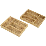 HOMCOM 2 korvi komplekt, veeh&uuml;atsindist kootud korvid, hoiustamiseks ja organiseerimiseks, elutuppa, k&ouml;&ouml;ki, magamistuppa, 36 x 26 x 5 cm, naturaalne puit, Natūrali mediena