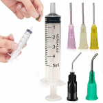Doosers&uuml;stal 5ml &ndash; Luer-lock s&uuml;steem, T&auml;pne doseerimine, Komplekt 5 erineva n&otilde;elaga