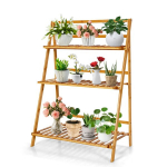 Costway Kokkupandav bambusest taimealus, 3-korruseline, 70 x 38 x 95,5 cm
