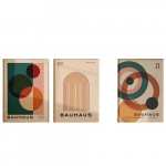 Komplekt 3 Vintage Kesk Sajandi Modernse L&otilde;uendplakatid - Raamita Retro Geomeetriline Kunst Seintele Magamistuppa ja Elutuppa., 20x28/50x70cmx3