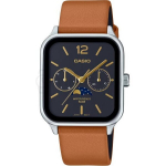 Meeste k&auml;ekell Casio pruuni nahkrihmaga TY53405