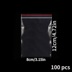 100tk T&otilde;mblukuga Plastikust Kotid, Suletavad L&auml;bipaistvad Kotid, 8*12 cm/3,15*4,72 colio