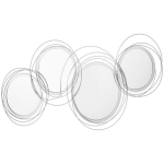 Peeglite komplekt seina kaunistamiseks, seinakaunistus 4 &uuml;mmarguse peegliga, seinapeegel, esikusepeegel, 107 x 4 x 56 cm, Sidabras