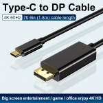 USB-C DisplayPort 182.88cm Kaabel Kodukontorile (4K@60Hz, 2K@165Hz)
