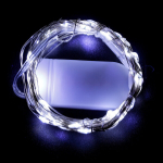 LED haldjatulede jadas, patareitoitel, vasktraadist valgustus., Baltas