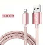 &Uuml;lipikk Kiire Laadimiskaabel USB Andmes&uuml;nkroonimiskaabel IPhone Jaoks Laadija Kaabel IPadile., Rose Golden