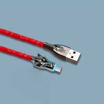 100W Kiire Laadimine USB Type-C Kaabel, Draakoni Pea Kujundus, Raudona