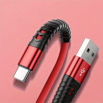 40W 3A USB-C Kiire Laadimiskaabel Samsung/Xiaomi/Redmi/POCO/Huawei jaoks., Raudona