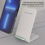 Z2 Seisev Juhtmevaba Laadija 15W Kiirlaadimine IPhoneile Samsungile, Baltas