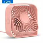 Kaasaskantav USB Lauaventilaator: 3 Kiirust & 360&deg; Vaikne T&ouml;&ouml;., rožinis