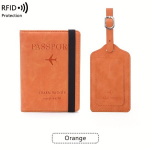RFID Mitmefunktsionaalne Passihoidja ja Pagasisildi Kaart, Passikomplekt Reisikaaslane Passi&uuml;mbris. variant-29918, Oranžinė