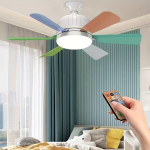 Ventilaatoriga Laevalgusti Puldiga, Valge/Kirju 30W E26 Baas, Daugiaspalvis 41,91cm 40W