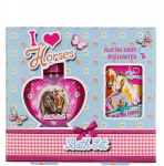 Komplekt Accentra I Love Horses lastele: vannivaht, 80 ml + m&auml;ngukaardid, 32 tk