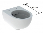 Kompaktne seinale paigaldatav WC-pott Geberit SELNOVA COMP'A Rimfree, aeglaselt sulguva kaanega 49 cm