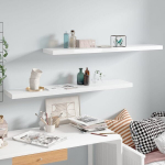 Seinariiul VidaXL, 2 tk., 120x23.5x3.8 cm, valge