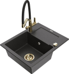 Graniidist k&ouml;&ouml;givalamu Mexen Enzo koos segisti ja sifooniga, Black granite+Black/Gold