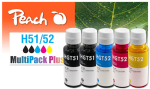 Laserprinteri kassett Peach tindikassett HP CISS GT51/52 MultiPack Plus remanufactured