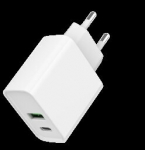 Kiire laadija - Gembird - TA-UC-PDQC20-01-W - 2 USB-C/A porti - 20 W - Quick Charge 3.0