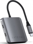 Satechi 4-Port USB-C -adapteri PD:ll&auml;, t&auml;htiharmaa