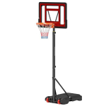 HOMCOM Korvpallitool v&auml;ljas ratastega, 160-210 cm k&otilde;rgusreguleeritav korvpalliv&auml;ljak koos stendiga, 83x59cm tagaseinaga, teismeliste jaoks tagahoovides, aedades, garaažides
