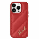Karl Lagerfeld KLHCP15SPQDSMGR iPhone 15 | 14 | 13 6.1" czerwony|red hardcase Diagonal Quilted Script