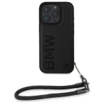 BMW BMHCP16L23RMRLK iPhone 16 Pro 6.3" czarny|black hardcase Signature Leather Wordmark Cord