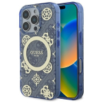 Guess GUHMP16XH4PYEEB iPhone 16 Pro Max 6.9" niebieski|blue hardcase IML Peony On 4G Background MagSafe