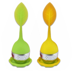 Kohvikannud, teekannud, teekasutuss&otilde;el &ndash; pika k&auml;epidemega, silikoonk&auml;epide lahtiste lehtede tee jaoks, roheline+kollane