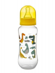 Akuku lutipudel, 250 ml silikoonist lutiga Dinosaurs