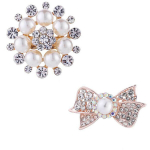 Prossid-Elegantne pulmakorsapross - 2tk Crystal Pearl Lilleleht Aksessuaar-Stiil:Stiil 2;:;