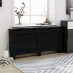 Radiaatorikate vidaXL, must 172 x 19 x 81 cm, MDF, Juoda