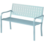 Outsunny 2-istmeline aiapink, ilmastikukindel pink, aiam&ouml;&ouml;bel seljatoega ja k&auml;etoega, pargipink 240kg koormusega, r&otilde;dupink r&otilde;dule, terrassile, aeda, 127 x 63 x 85cm, sinine, Mėlyna