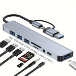 8-&uuml;hes USB-C jaotur, kaardilugeja adapter