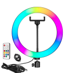 Elight RGB12 31cm 2in1 Valge & V&auml;rviline RGB LED Valgering nutitelefoni hoidjaga + BT kaugjuhtimispult Must