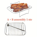 1tk/1 Komplekt, &Otilde;hufrit&uuml;&uuml;ri Grillrest, 20cm X 13cm, Roostevaba Terasest K&uuml;psetusplaat, R&ouml;stimise K&uuml;psetusrest, &Otilde;hufrit&uuml;&uuml;ri Tarvikud, K&ouml;&ouml;gitarvik., A+B