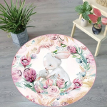 1tk Lihav&otilde;tte J&auml;nku &Uuml;mmargune Vaip, V&auml;rviliste Lilled Tr&uuml;kiga., 80 cm (31,5 colio)