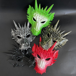 1tk Draakoni Mask Kolmem&otilde;&otilde;tmeline Looma Mask Halloween &Otilde;uduse Mask., Juoda