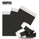 100tk Tyvek K&auml;epaelad &Uuml;ritustele Mugavad Paberilised Wristbandid., Juoda 100vnt