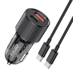 iKaku KSC-856 PD30W+QC3.0 kahe pordiga USB + C-t&uuml;&uuml;pi autolaadija koos kaabliga Type-C kuni Type-C