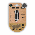 Auto laadija - Tech on tech - TEC2802 - Kahekordne USB - iPhone/mikro/type-C - Must