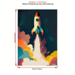 Kaasaegne Abstraktne Kosmoselaev ja Astronaut L&otilde;uend Kunstiprint. Pickify