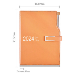 Kalendrid, m&auml;rkmikud, 2024 Planner Travel Notebook &Auml;rim&auml;rkmik T&uuml;hi m&auml;rkmik T&uuml;hjad ajakirjad 2024 M&auml;rkmik Ajahaldus M&auml;rkmik, stiil: stiil 1;