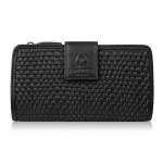 Naiste nahast rahakott must suur punutud Paolo Peruzzi AY-08-BL