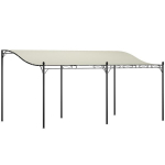 Outsunny Pergola katusega, vetth&uuml;lgav paviljoni varikatus, vabalt seisev aiapaviljon terrassi paviljoni varikatus p&auml;ikesekaitse terrassi aeda u. 3x5x2,5 m kreemvalge, Kreminės baltos spalvos