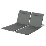 Outsunny komplekt 2 kokkupandava rannamattega, reguleeritav seljatugi 5 asendis, reguleeritav peatugi, Oxfordi kangas, koos transpordikotiga, m&otilde;&otilde;tmed 124L x 53W x 35-45H cm, Pilka