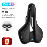 (-V&auml;rvikas tagatuli)WEST BIKING Jalgratta sadul MTB Mountain Road Bike Seade PU-nahast t&auml;idisega rattapadi Mugav p&otilde;rutuskindel jalgratta sadul, (-Spalvotas galinis žibintas)