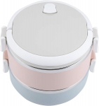 N&otilde;ud, taldrikud &otilde;htus&ouml;&ouml;gikomplekt,roostevabast terasest l&otilde;unakarp | Kaasaskantav toidukonteiner &otilde;pilastele ja kontorit&ouml;&ouml;tajatele, 2-lagig, 1400 ml.