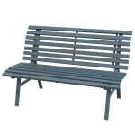 Outsunny 2-istmeline aiapink alumiiniumist, ilmastikukindel pink, UV-kindel aiam&ouml;&ouml;bel lamellkonstruktsiooniga, pargipink 240kg koormatav, r&otilde;dupink r&otilde;dule, terrassile, aeda, 123x67x79cm, sinine, Mėlyna