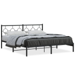 kaheinimese voodi，t&auml;iskasvanu voodi，metallist voodiraam peatsiga, must, 183x213 cm CFE2776509